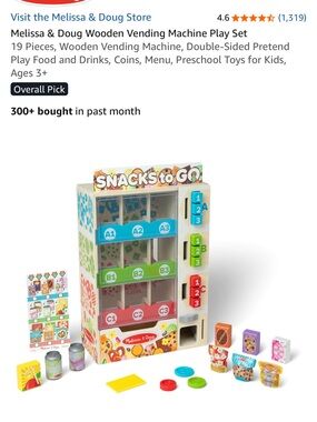 Melissa & Doug Wooden Snack Vending Machine Toy - GUC